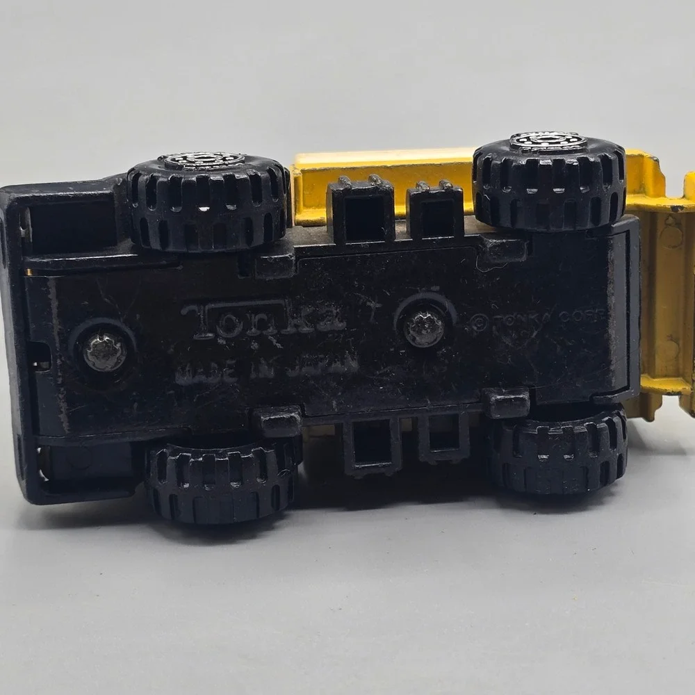 Vintage Tonka Tanker Truck Yellow Diecast Metal Made in Japan Toy Vehicle
